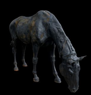 Figural Cast Iron Horse, Garden Decor