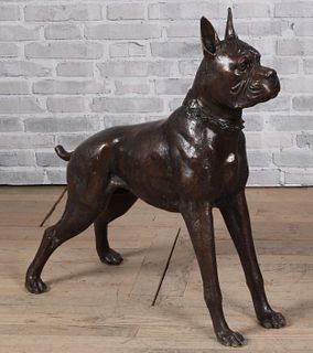 Life-Sized Figural Bronze Boxer