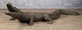 Figural Bronze Alligator Fountain