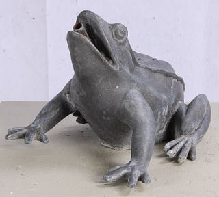 Figural Lead Frog Fountain Spout, English