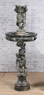 Antique Italian Bronze and Marble Fountain