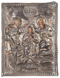 A Russian icon of the Coronation of the Holy Virgin