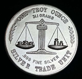 Proof American Flag 1 ozt .999 Silver Trade Unit 