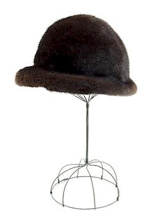 A Dark Brown Mink Hat, No Size.