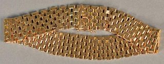 18K rose gold mesh bracelet marked Argentina. 
lg. 7 1/2in., 28.9 grams