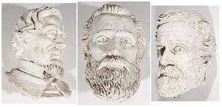 FELIX WEHLS DE WELDON (AUSTRIAN-AMERICAN, 1907-2003), ATTRIBUTED, ORIGINAL PLASTER LEE, JACKSON,  MAQUETTE FRAGMENT BUSTS, LOT OF THREE