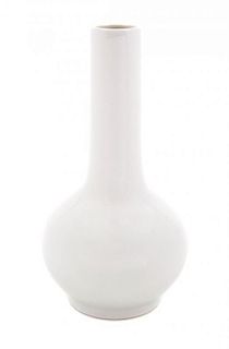 A Chinese Monochrome Porcelain Vase, Height 10 inches.