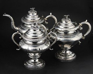 Early Wm Tenney Coin Silver Teapots