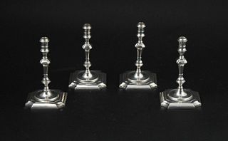 Four Petite Tiffany Sterling Silver Candlesticks