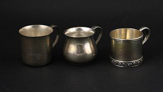 Three Early Tiffany Sterling Silver Cups