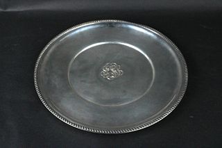 Large Circular Sterling Silver Tray