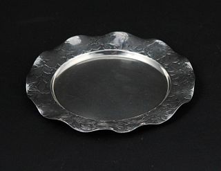 Early Shiebler Sterling Silver Ruffle Edge Plate