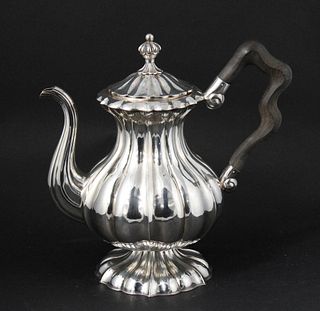 Austrian Empire Sterling Wood Handled Teapot