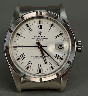 Rolex wristwatch Oyster perpetual date stainless steel, model 15000, sn-R986128.