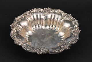 Two Sterling Silver Floral-Decorated Bowls