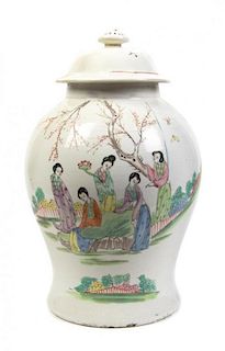 A Chinese Porcelain Vase and Cover, Height 16 inches.