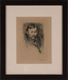 John Sloan, Etching, Portrait of Robert Henri