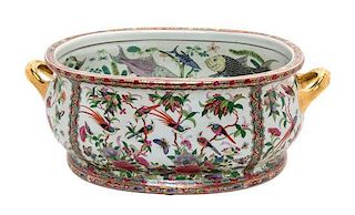 A Famille Rose Basin, Width 22 1/4 inches.