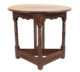 Jacobean Oak Demi-Lune Gate-Leg Table