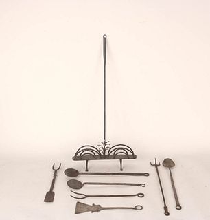 Group of Assorted Wrought-Iron Kitchen Utensils