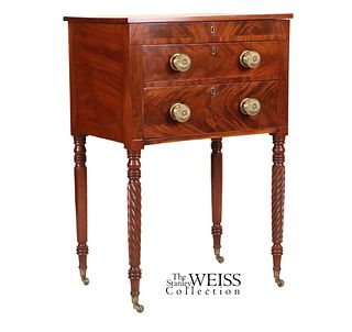 Classical Mahogany Two-Drawer Worktable