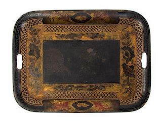 A Victorian Tole Tray, Width 19 3/4 inches.