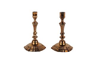 Pair of Louis XIV Copper-Plated Candlesticks