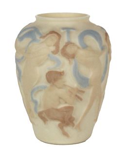 Phoenix Consolidated Glass "Dancing Nudes" Vase