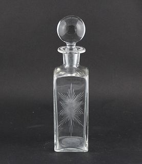 Signed Etched Glass Decanter