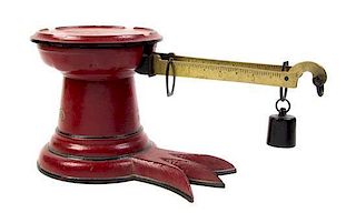 A Victorian Cast Iron and Brass Scale, Width overall 19 inches.