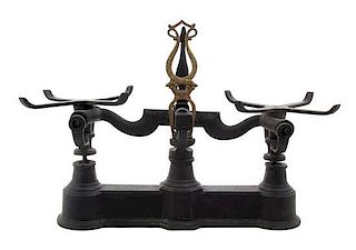 A Victorian Iron Balance Scale, Width 19 1/2 inches.