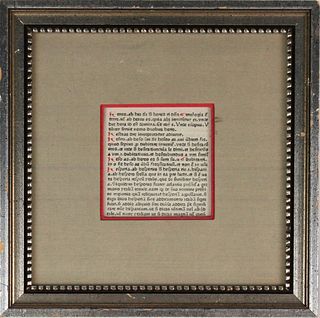 Framed Portion of Leaf Printed by Gutenberg