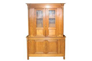 Victorian Oak Bookcase Cabinet