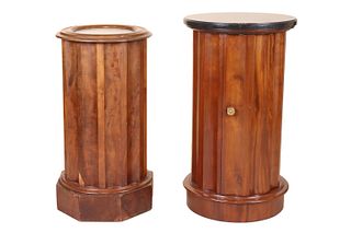 Two Victorian Marble Top Mahogany Pot Cupboards