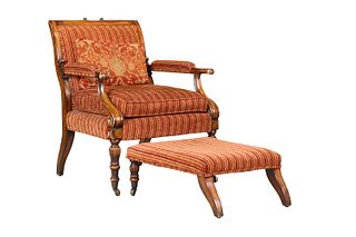 Victorian Walnut Armchair with Chaise 