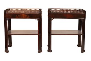 Pair of Regency Style Mahogany Side Tables