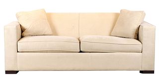 Modern Cream Corduroy-Upholstered Sofa
