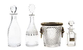 A Collection of Cut and Etched Glass Bar Ware, Height 19 inches.