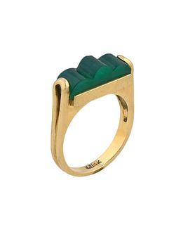 14K Yellow Gold & Jadeite Ring