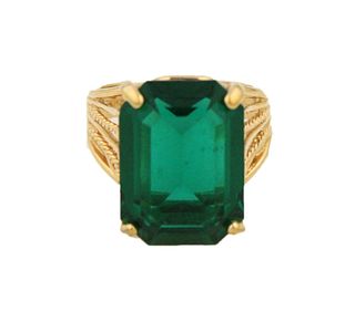 Electroplated 18K Green Hardstone Cocktail Ring