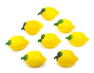 A Collection of Eight Blown Glass Lemons, Length of lemons 5 1/2 inches.