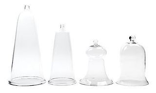 Four Blown Glass Domes, Height 19 1/2 inches.