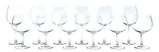 A Glass Stemware Service for Twelve, Height of taller 9 inches.