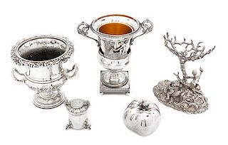 A Collection of Silver-Plate Table Articles, Height of tallest 8 1/2 inches.