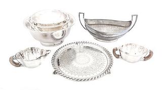A Collection of Silver-Plate Serving and Table Articles, Width of widest 12 inches.