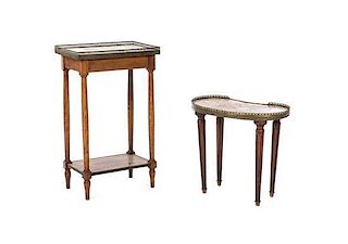 Two Louis XVI Style Occasional Tables, Height of taller 26 1/4 inches.