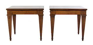 A Pair of Neoclassical Style Side Tables, Height 16 x width 18 x depth 18 inches.