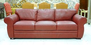 Chateau D'Ax Red Leather Sofa.