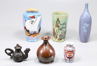 Group of Six Vintage Japanese Ceramics