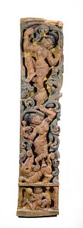 Antique Carved South Asian Architectural Panel